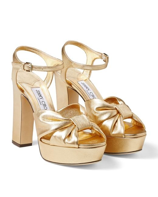 Jimmy Choo Metallic Heloise 120 Platform Sandals