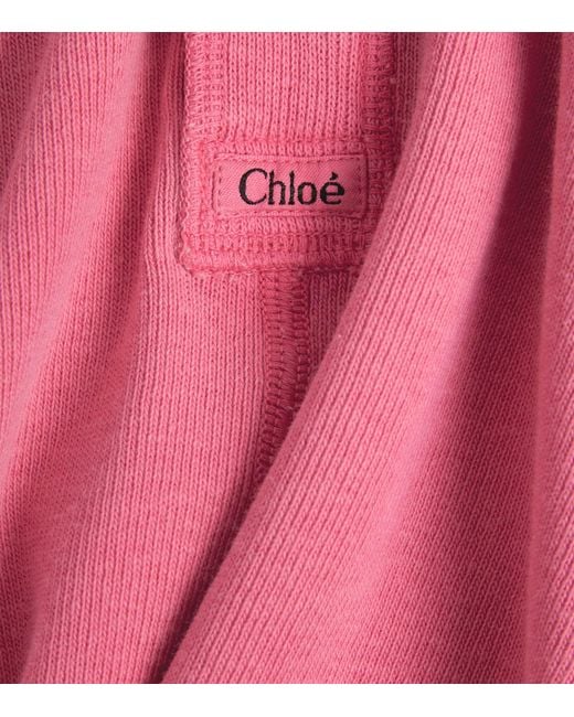 Chloé Pink Cotton Jersey Henley T-Shirt