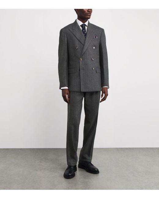Polo Ralph Lauren Gray Wool Chalk-Stripe 2-Piece Suit for men