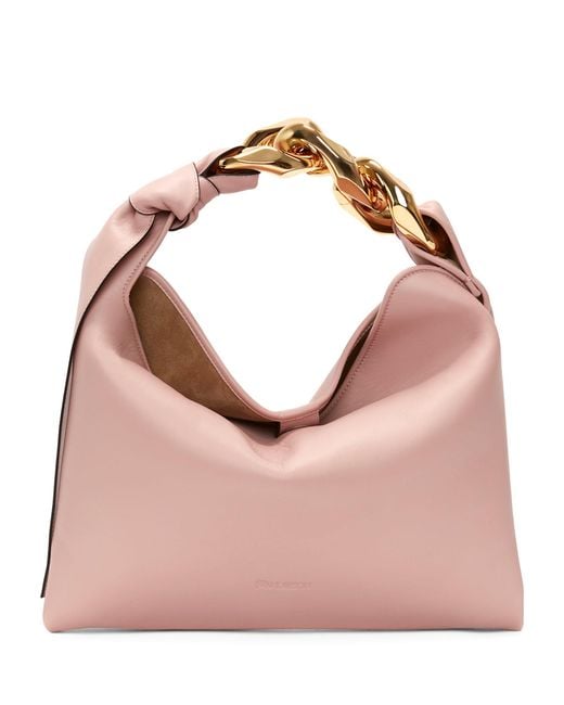 J.W. Anderson Pink Small Leather Chain Shoulder Bag
