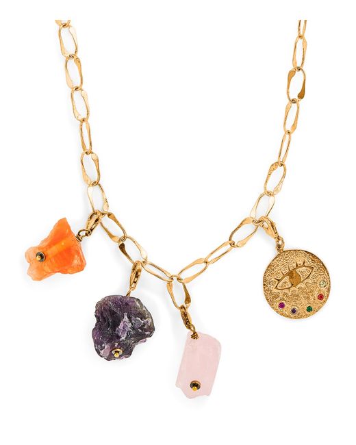 Hermina Athens Metallic Plated Selini Charm Necklace