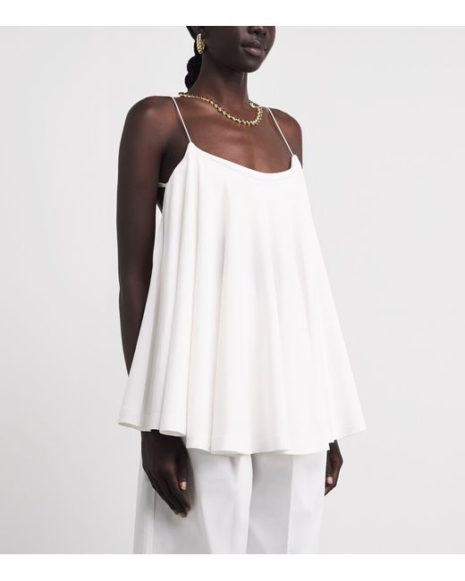 Jacquemus White Jersey Open Back Voile Top