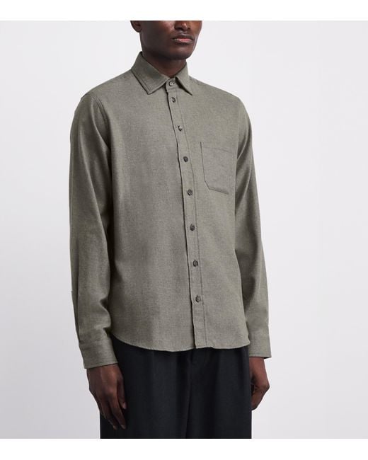 Sease Gray Cotton Button-Up Shirt for men