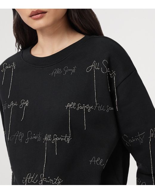 AllSaints Black Embellished Separo Sweatshirt