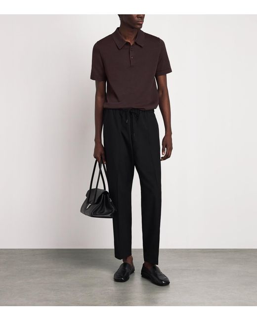 Sandro Brown Knitted Polo Shirt for men
