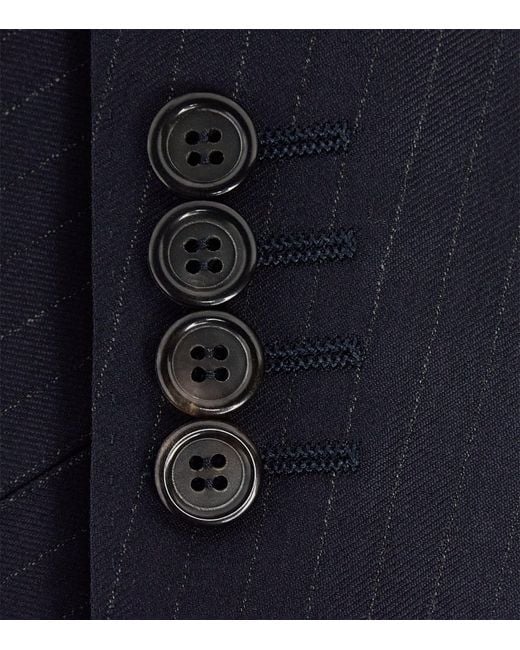 Canali Blue Wool Pinstripe 2-Piece Suit for men