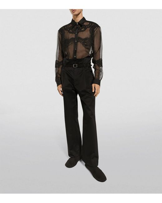 Dolce & Gabbana Black Lace-trim Shirt for men