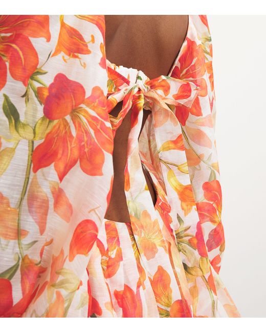 Zimmermann Orange Linen-silk Tranquillity Dress
