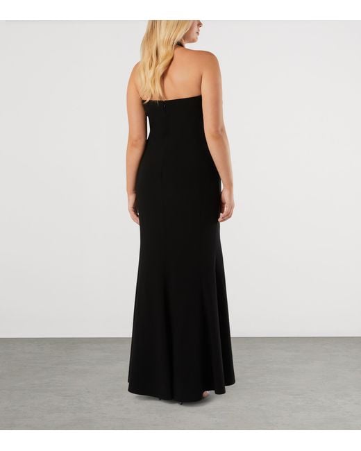 Marina Rinaldi Black Embellished Halterneck Maxi Dress And Cape