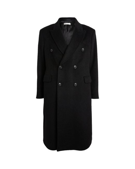 Our Legacy Black Mohair-Blend Whale Overcoat for men