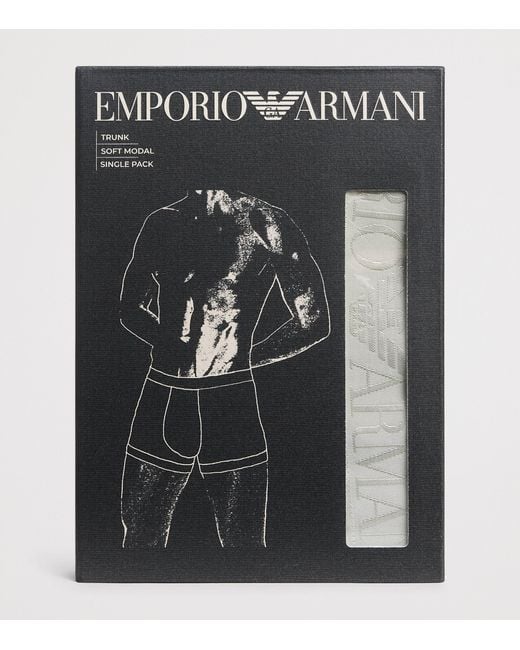 Emporio Armani White Modal Logo Trunks for men