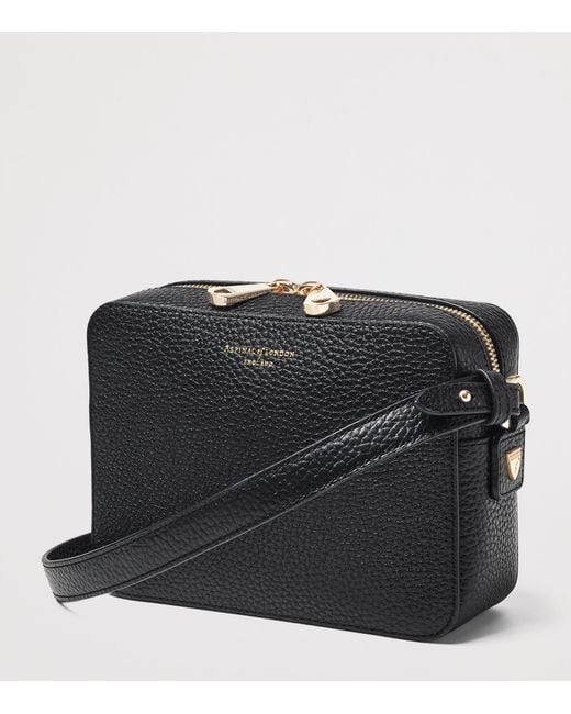 Aspinal Black Leather Camera Bag