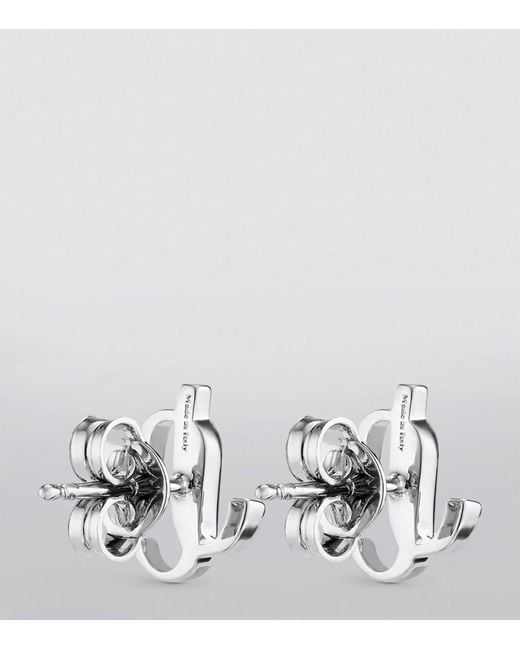 Jimmy Choo Metallic Monogram Stud Earrings