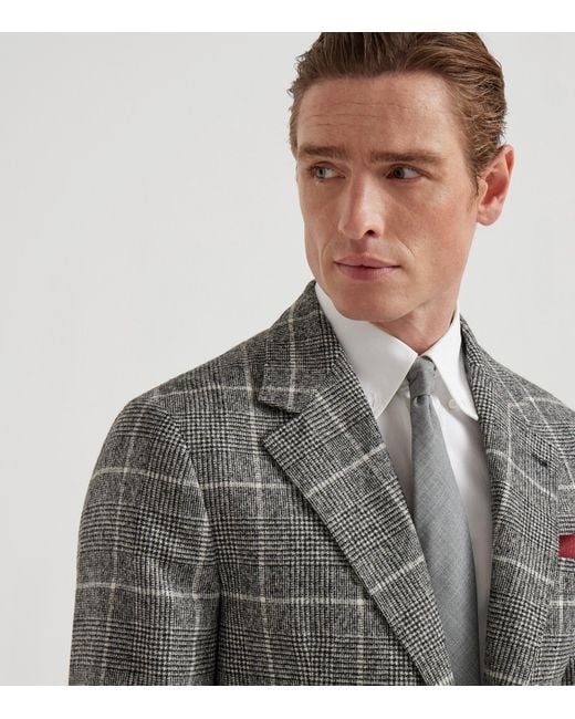 Brunello Cucinelli Gray Virgin Wool Tie for men