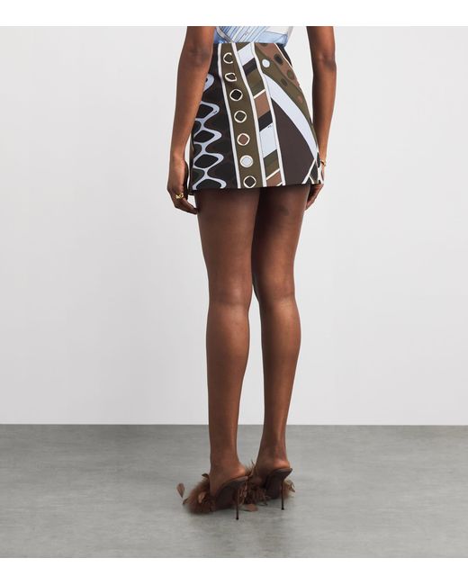 Emilio Pucci Multicolor Wool Vivara Mini Skirt