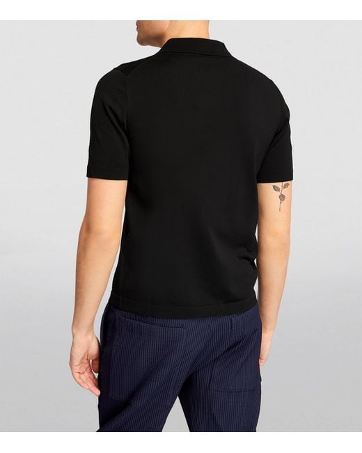 Sandro Black Half-Zip Polo Shirt for men