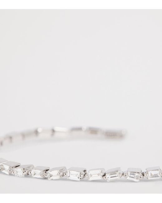 Suzanne Kalan White And Diamond Thin Bold Bangle