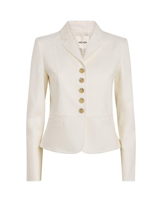 ME+EM White Fitted Cropped Jacket