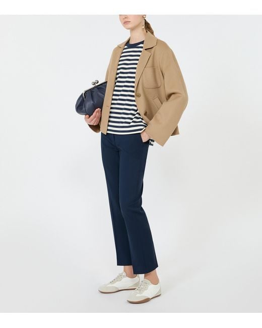 Weekend by Maxmara Blue Cotton Stripe T-Shirt