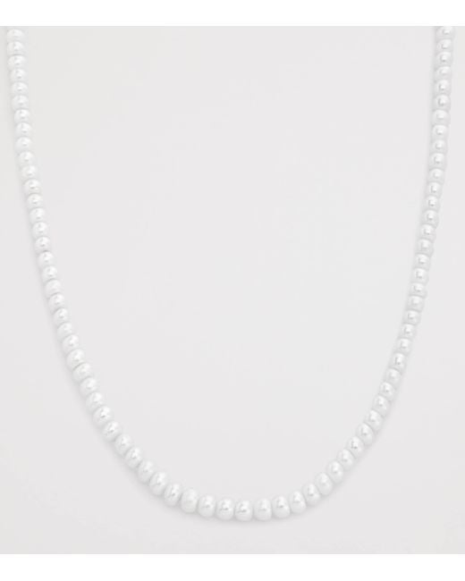 Monica Vinader White Vermeil And Pearl Nomade Necklace