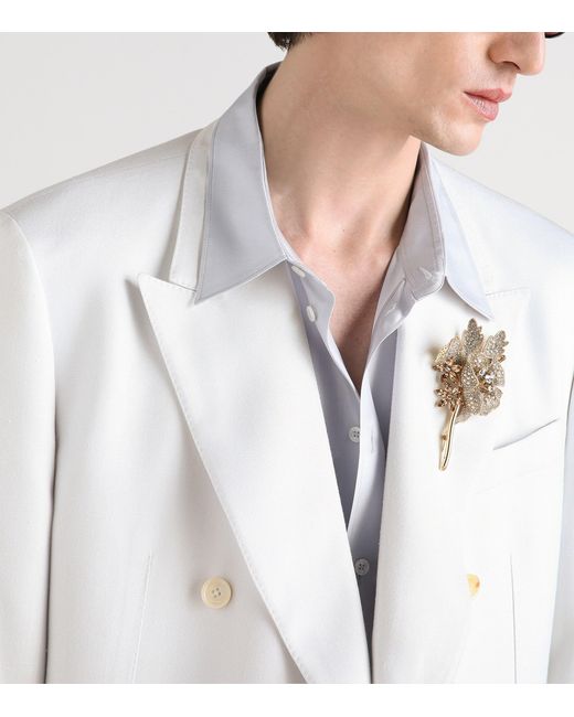 Dolce & Gabbana White Double-Breasted Blazer for men