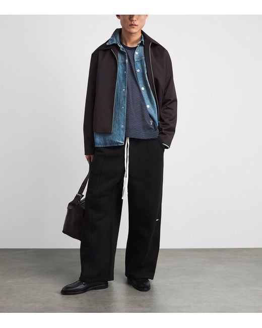 About Blank Blue Cotton Logo Pleated Sweatpants for men