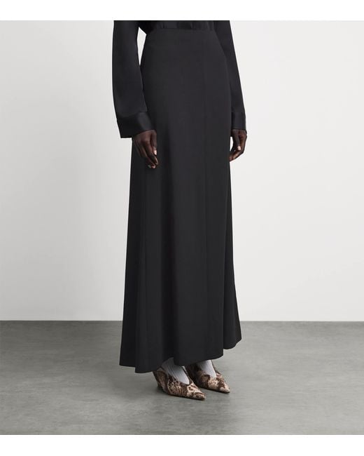 Jil Sander Black Back Split Maxi Skirt