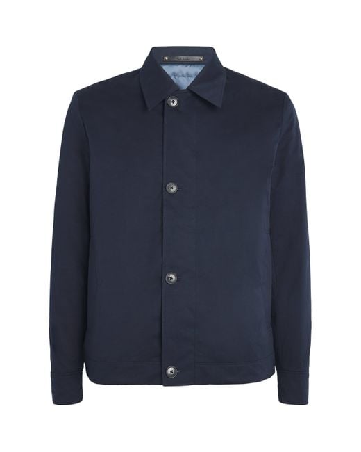 Paul Smith Blue Padded Harrington Jacket for men