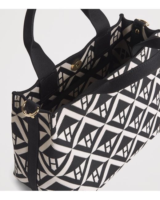 Harrods Black Small Geometric Tote Bag