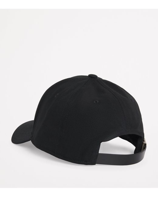 Moose Knuckles Black Cotton Logo Baseball Cap for men