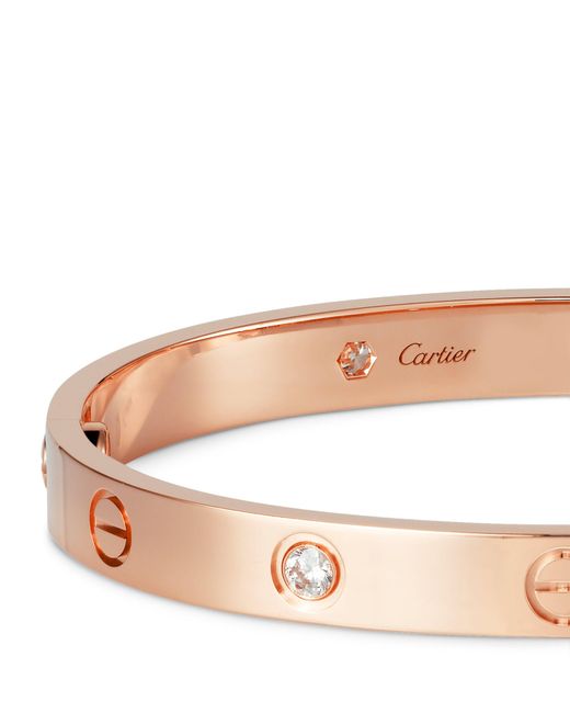 Cartier Natural Rose Gold And Diamond Love Bracelet