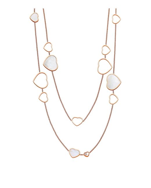 Chopard Metallic And Diamond Happy Hearts Sautoir Necklace