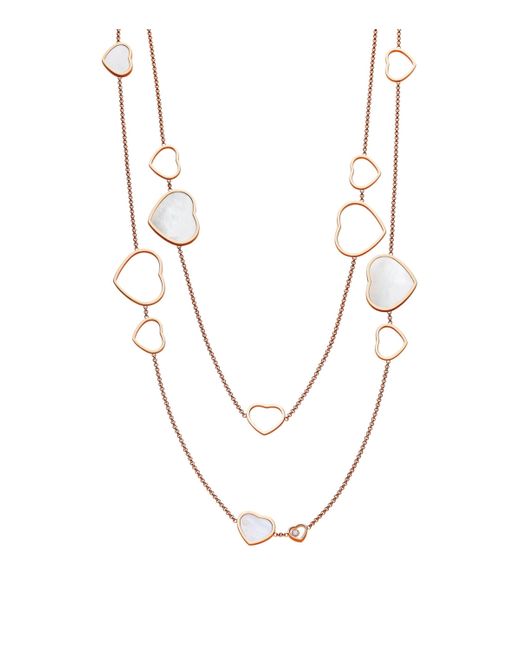 Chopard Metallic And Diamond Happy Hearts Sautoir Necklace