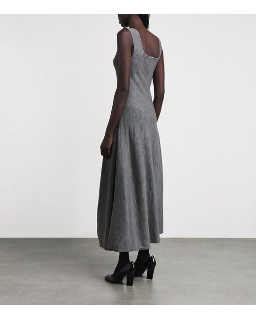 Khaite Gray Merino Wool Seberg Midi Dress