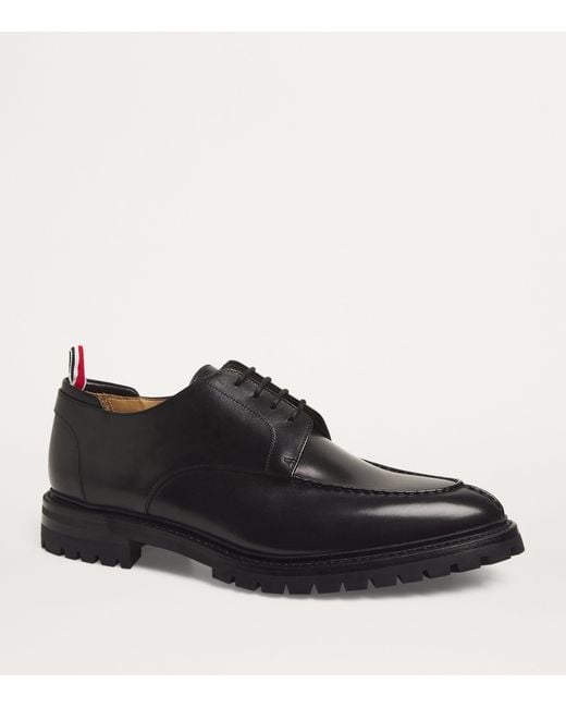 Thom Browne Black Leather Commmando Derby Shoes for men