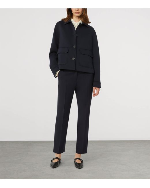 Weekend by Maxmara Blue Ankle-Length Cigarette Trousers