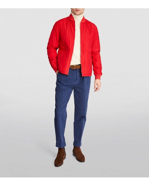 Polo Ralph Lauren Red Onion-quilted Bomber Jacket for men