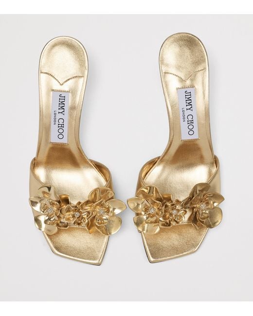 Jimmy Choo Natural Leather Skye Heeled Mules 70