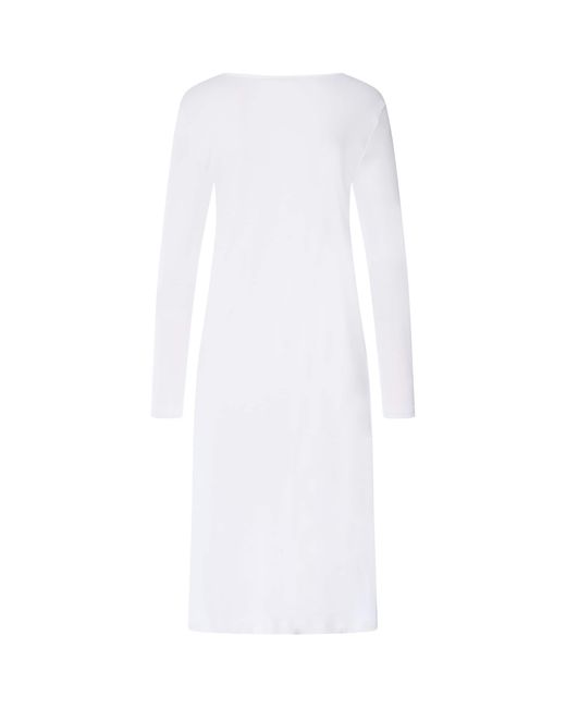 Hanro White Cotton Lace-Trim Belen Nightdress