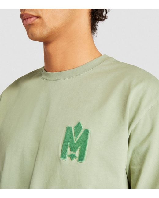 Mackage Green Cotton Logo-patch T-shirt for men