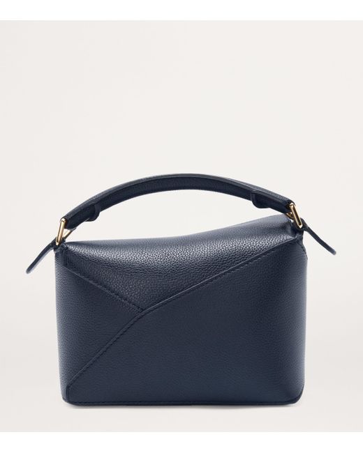 Loewe Blue Mini Leather Puzzle Edge Top-Handle Bag