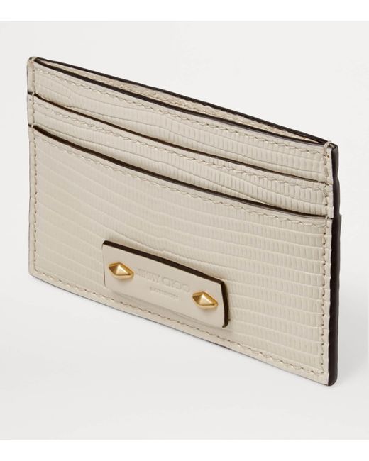 Jimmy Choo CrocEmbossed Leather Umika Card Holder in Natural Lyst UK