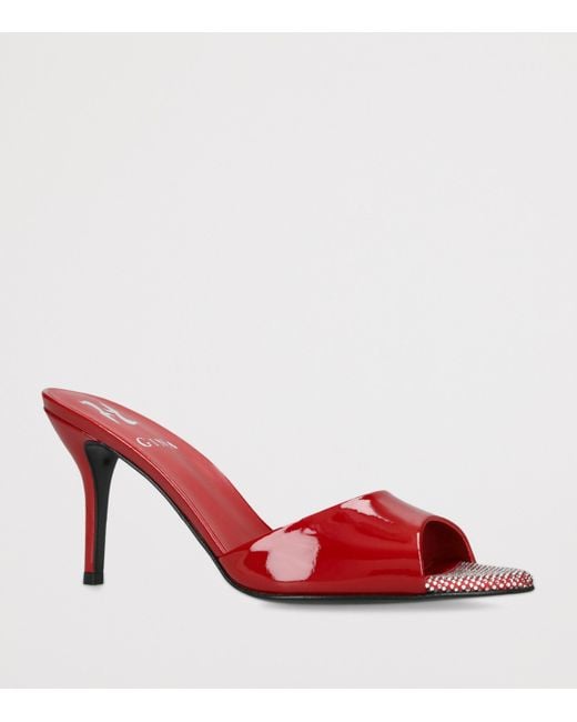 Gina Red Leather Marmont Heeled Mules 85