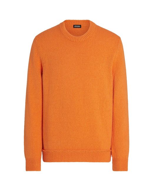 Zegna Orange Cotton-silk Sweater for men