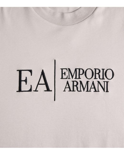 Emporio Armani White Cotton Logo T-Shirt for men