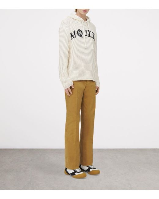 McQueen Natural Inlaid Logo Hoodie for men