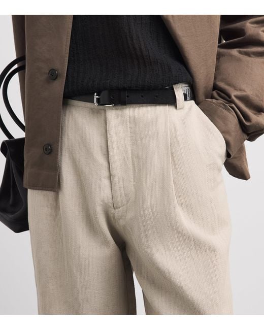 Oliver Spencer Natural Linen-Cotton Morton Pleated Trousers for men