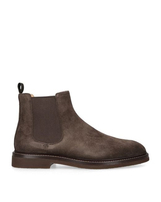 Brunello Cucinelli Brown Suede Chelsea Boots for men