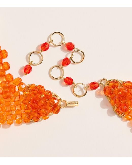Coppola E Toppo Orange Beaded Baroque Necklace