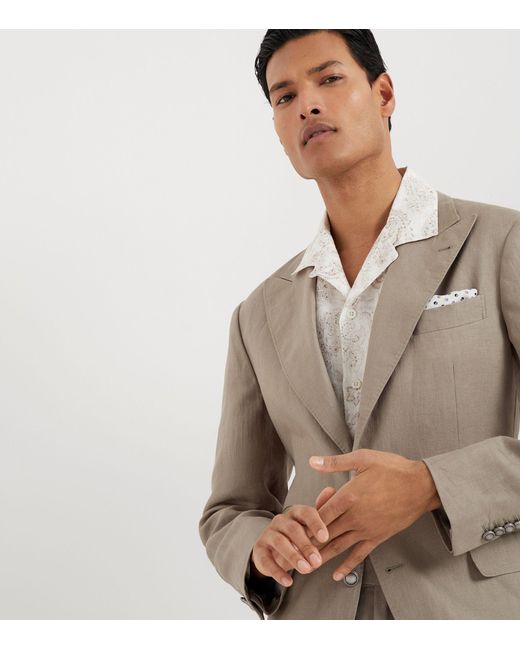 Brunello Cucinelli Gray Linen-blend Blazer for men
